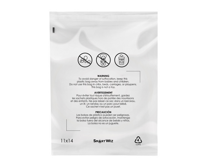Bundle of Clear Poly Bags, with Suffocation Warning, Permanent Self Seal, Thick Plastic