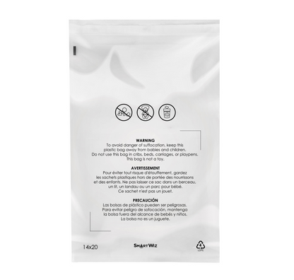 Bundle of Clear Poly Bags, with Suffocation Warning, Permanent Self Seal, Thick Plastic
